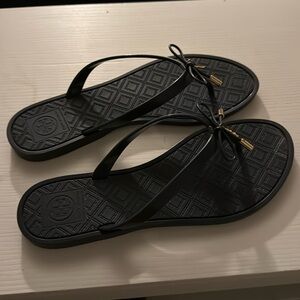 Navy Tory Burch flip flops